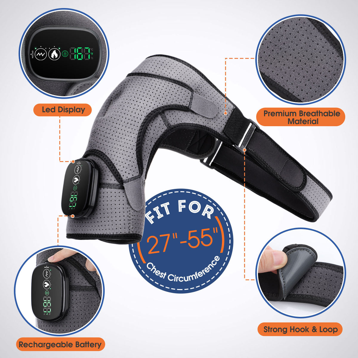 Smart Heated Shoulder Massager with Vibration
