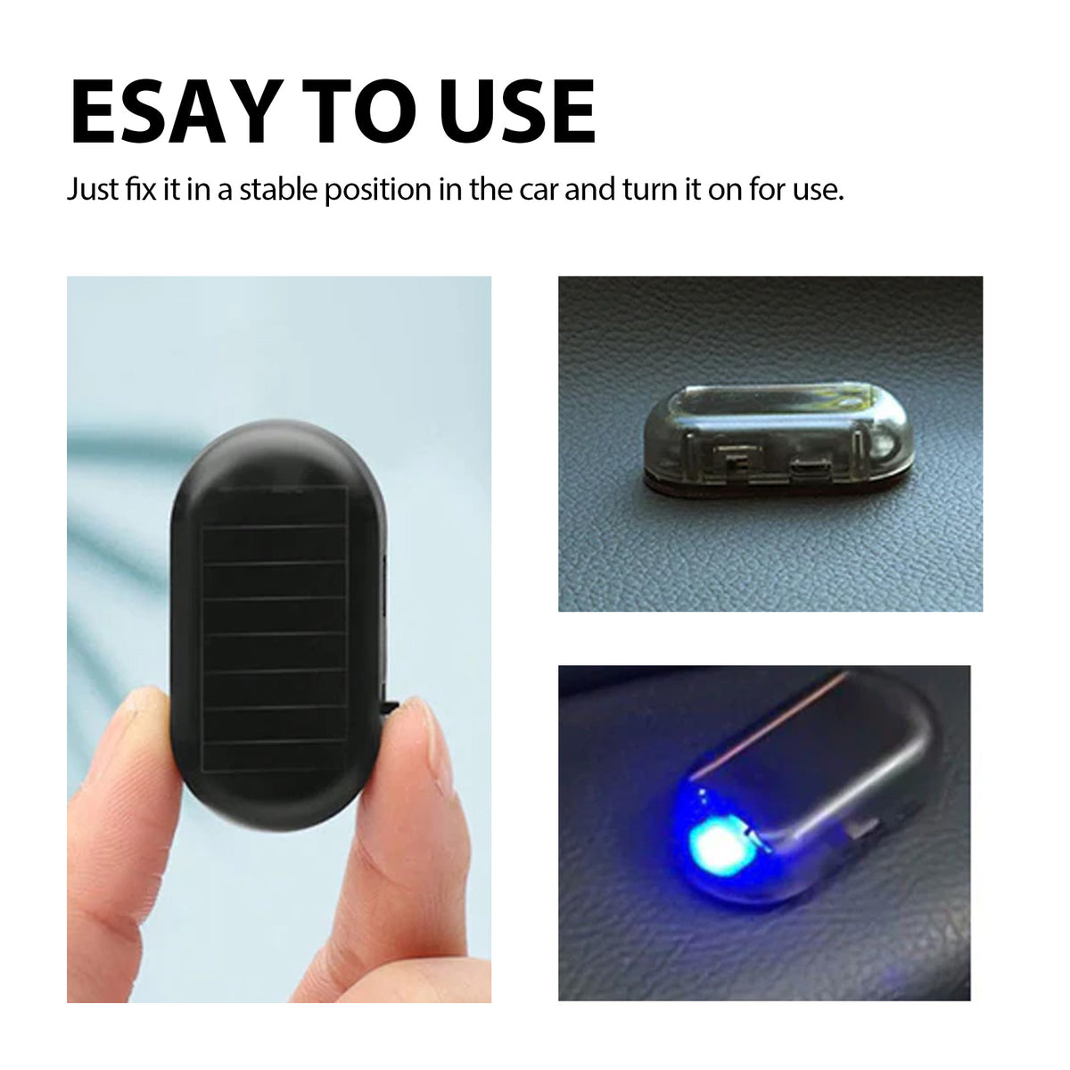 Anti Theft Car Device, Led Car Wiring Refit Explosion-Flashing Induction Anti-Theft Alarm Light