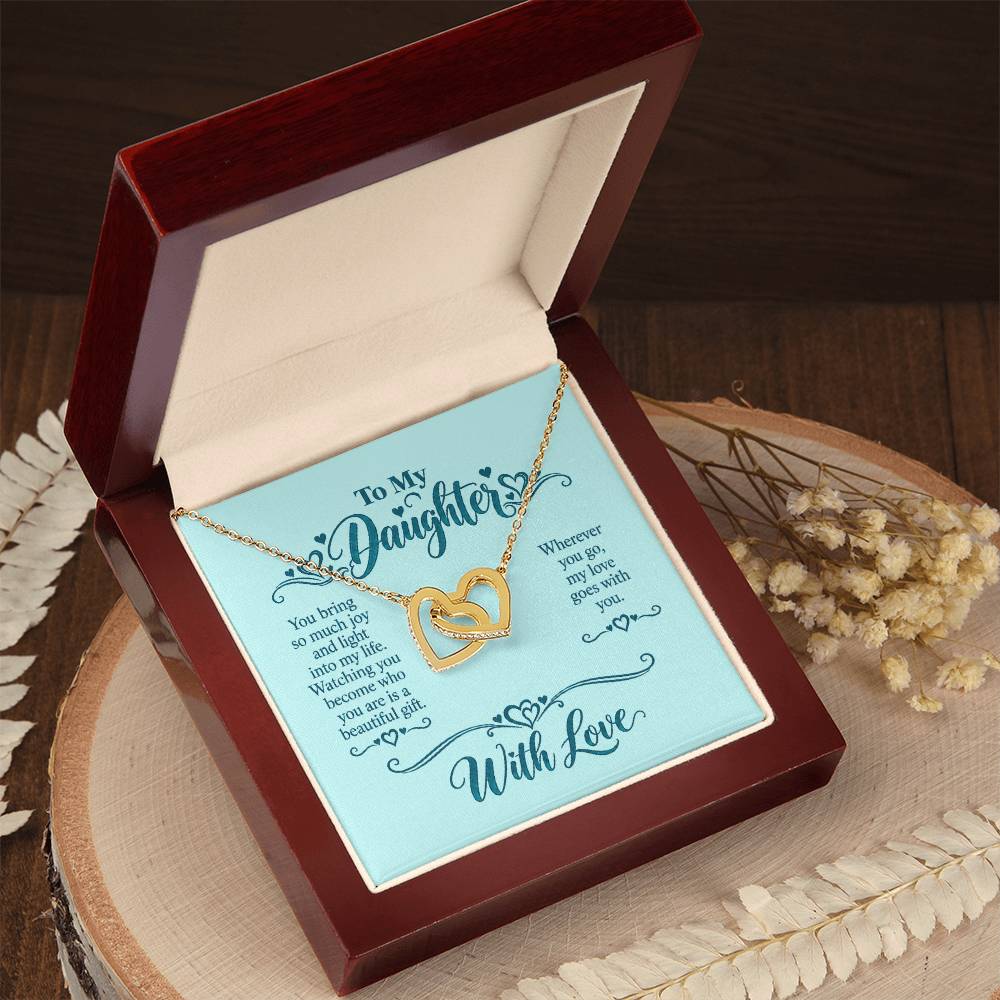 Interlocking Hearts Necklace for Daughter