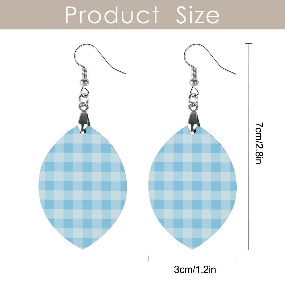Tartan Wooden Apricot Earring - Piryoung Shop