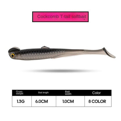 Artificial Bait Rooster Tail Soft Bait 6cm 1.3g Dual-Color Soft Fish