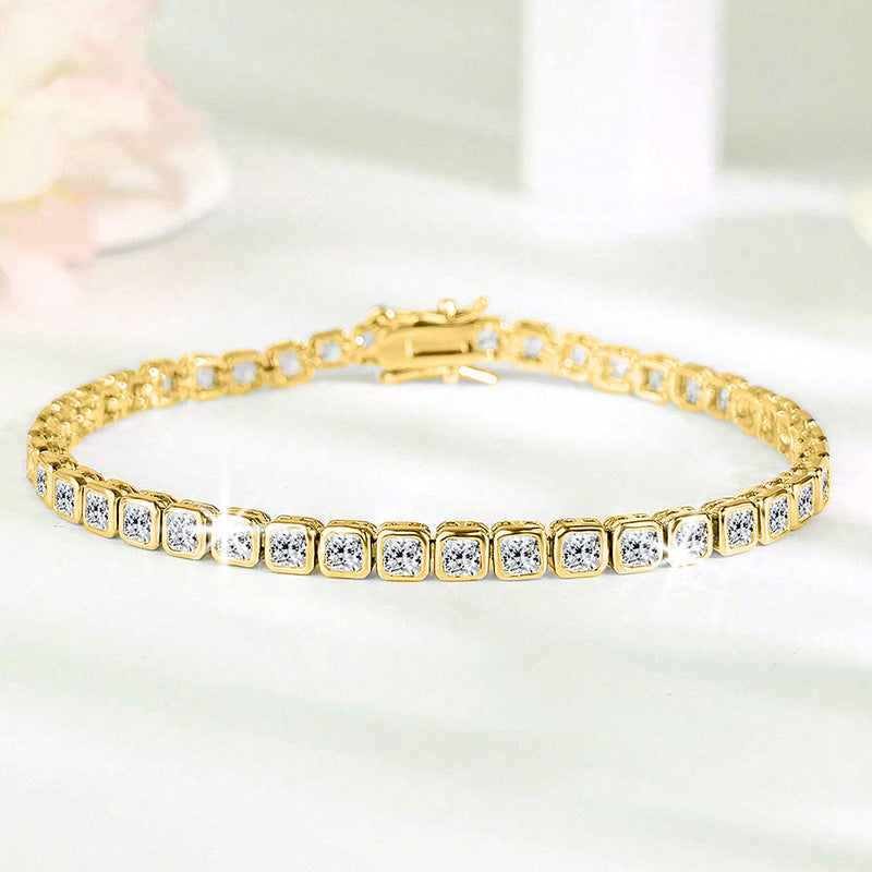 3 mm Square Zirconia Tennis Bracelet