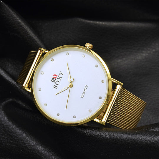 Unisex Gold-Tone Quartz Watch