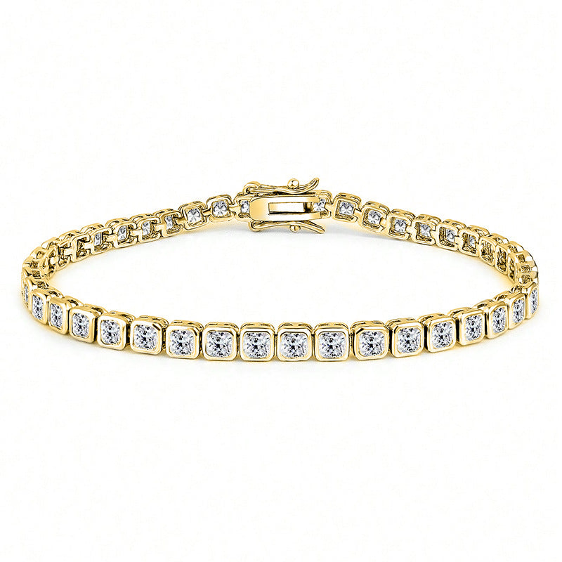 3 mm Square Zirconia Tennis Bracelet