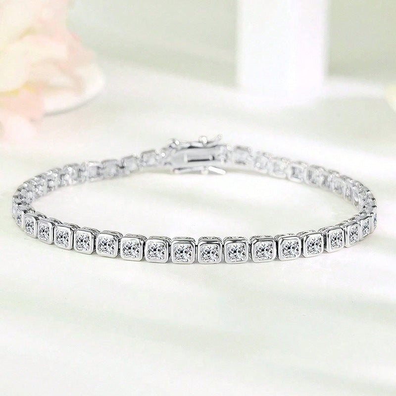 3 mm Square Zirconia Tennis Bracelet