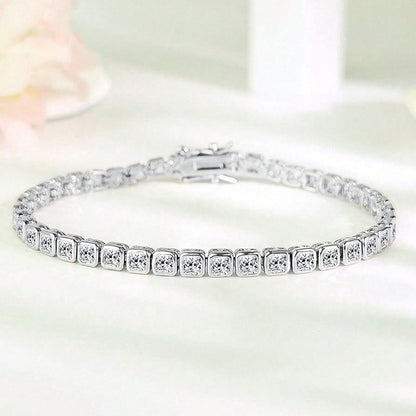 3 mm Square Zirconia Tennis Bracelet