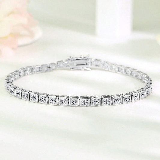 3 mm Square Zirconia Tennis Bracelet