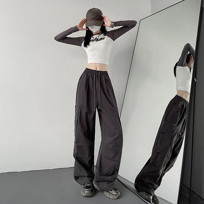 Cargo Wide Leg Pants Loose Straight Leg