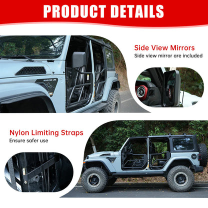 Jeep Wrangler JL & Gladiator Tube Doors – 4-Piece Set