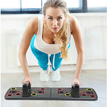 9-in-1 Color-Coded Push Up Board with Resistance Bands