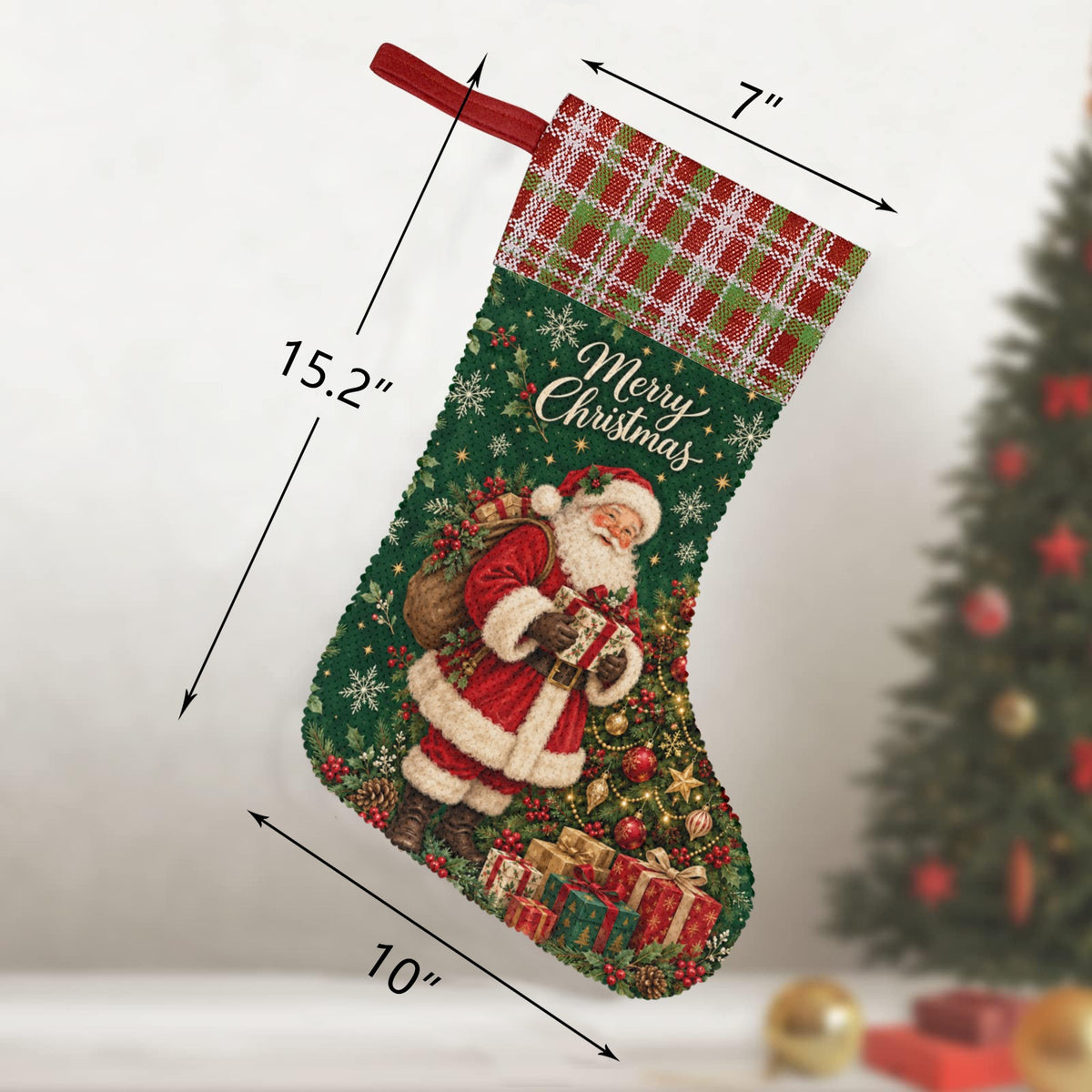 Merry Christmas Reversible Sequin Stocking