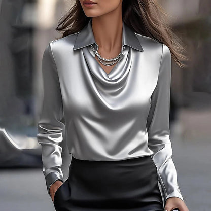 Long sleeved Lapel Top