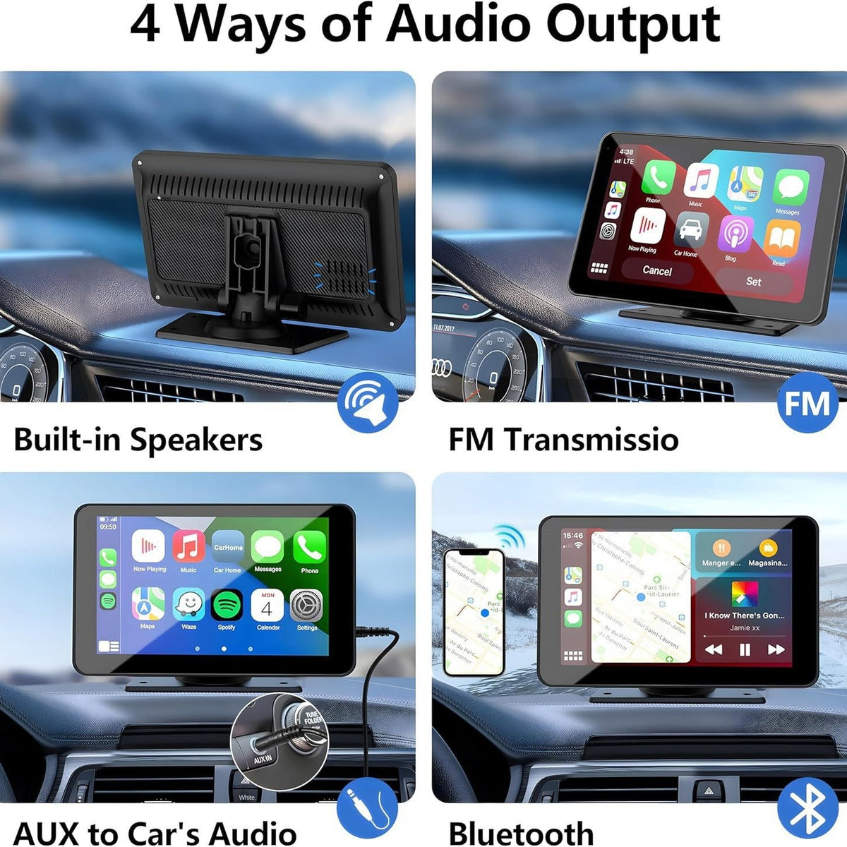 7-Inch Wireless CarPlay & Android Display