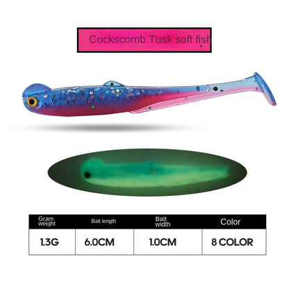 Artificial Bait Rooster Tail Soft Bait 6cm 1.3g Dual-Color Soft Fish