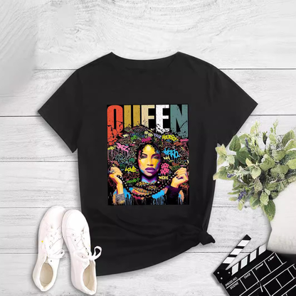 Casual Printed Short Sleeve Round Neck Tee