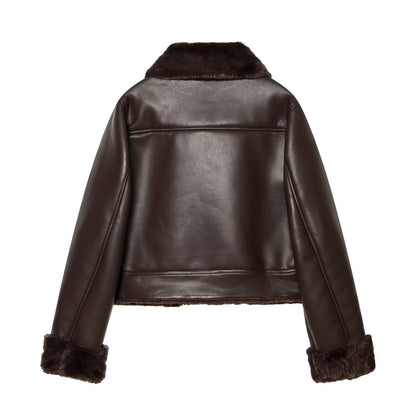 Casual Fur Collar Faux Winter Jacket