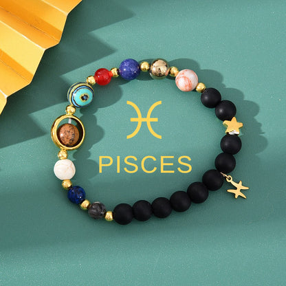 Natural Stone Beaded Tiger Eye Choose your Zodiac Sign | Attract Abundance Bracelet