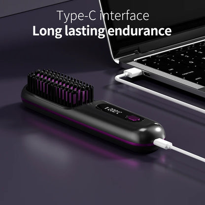 Home or Travel Wireless & Rechargeable Straightener, Digital Adjustable Styling Tool