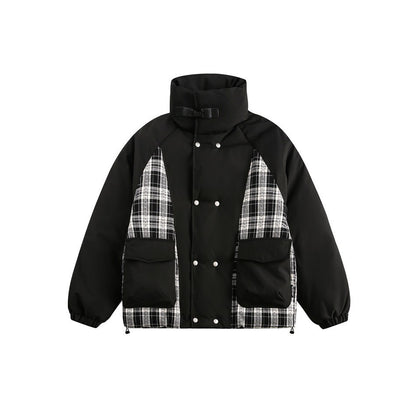 Patchwork Plaid Design Winter Jacket
