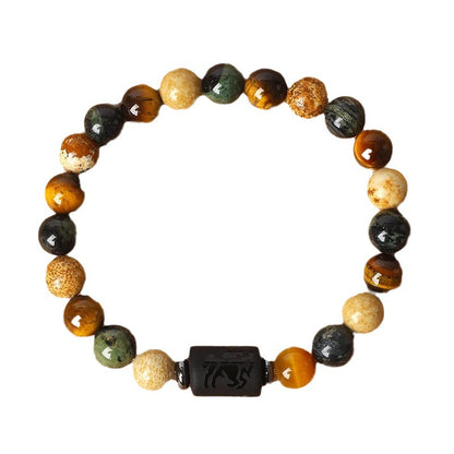 Natural Stone Beaded Tiger Eye Choose your Zodiac Sign | Attract Abundance Bracelet