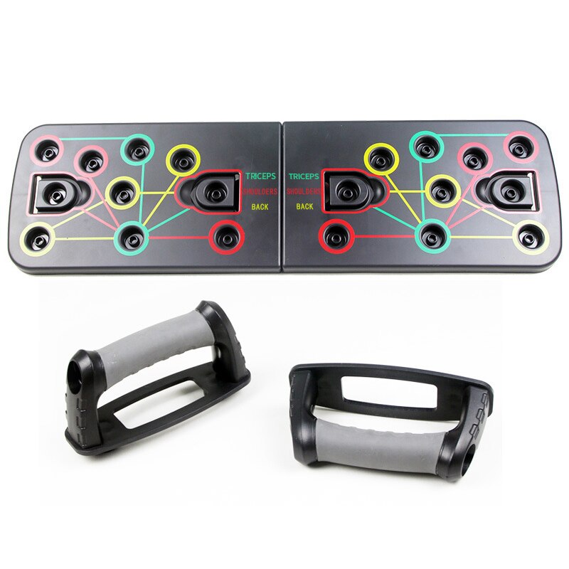 9-in-1 Color-Coded Push Up Board with Resistance Bands
