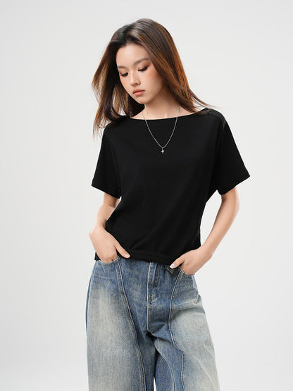 One-Shoulder Slash Neck Sleeveless Tee