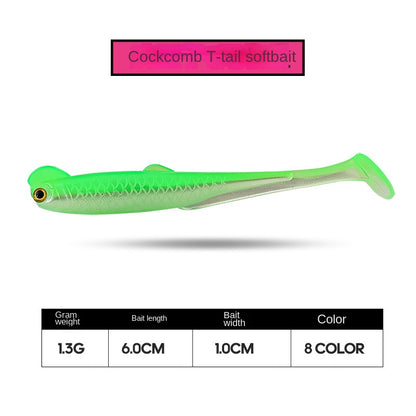 Artificial Bait Rooster Tail Soft Bait 6cm 1.3g Dual-Color Soft Fish
