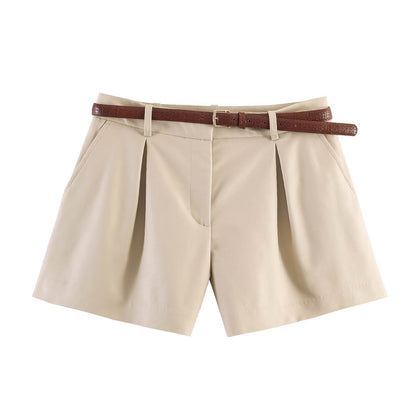 High Waisted with Waistband Casual Shorts
