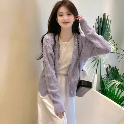 Knit Cardigan Thin Outerwear Sweater