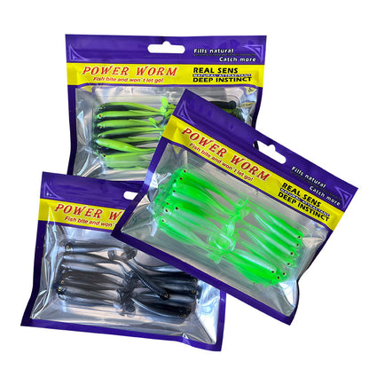 Artificial Bait Rooster Tail Soft Bait 6cm 1.3g Dual-Color Soft Fish