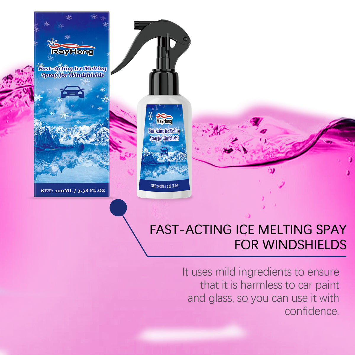 Car Windshield Defogging And Deicing Quick Snow Melt Spray