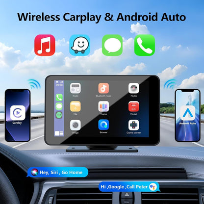 7-Inch Wireless CarPlay & Android Display
