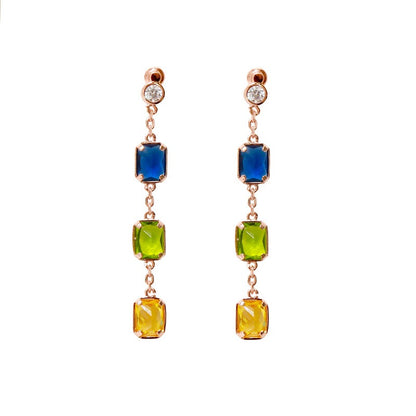 Natural Stone Candy Candy Colored Earrings
