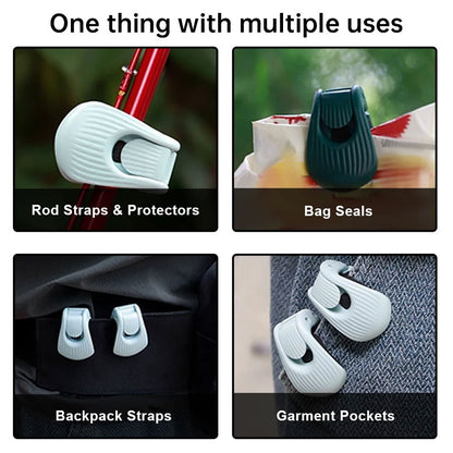 Universal Fishing Rod Holder: Multi-Function Binder Clip with Double Lock, Sponge Pad