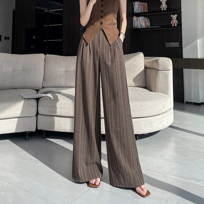 Striped Wide-Leg Casual Pants