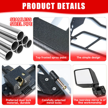 Jeep Wrangler JL & Gladiator Tube Doors – 4-Piece Set