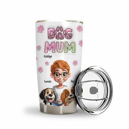 Dog Mom 3D Effect - Personalized Tumbler