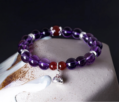 Natural Stone Amethyst Agate Bracelet