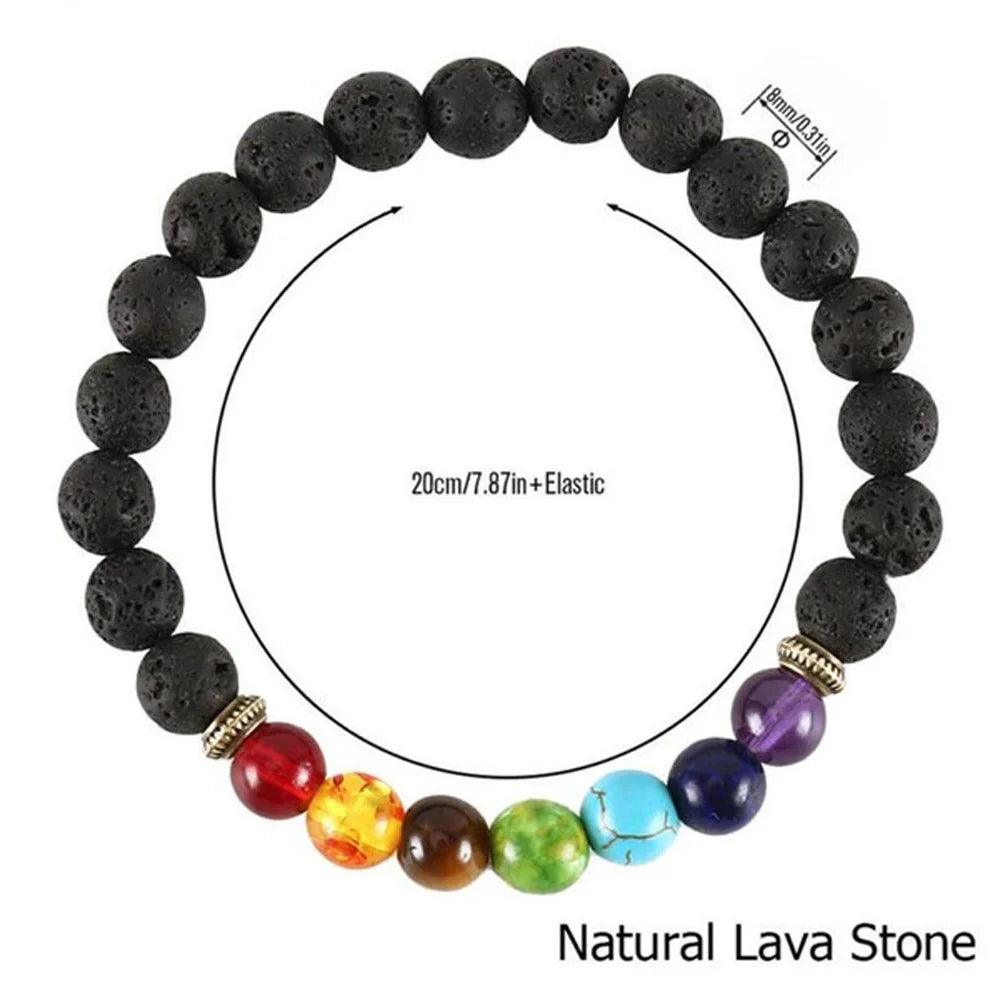 7 Chakra Natural Stone Healing Beads for Men and Women Bracelet