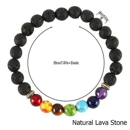 7 Chakra Natural Stone Healing Beads for Men and Women Bracelet