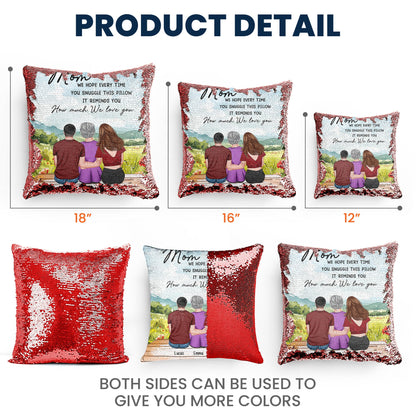 Personalized sequin pillow for Mom, multiple sizes & colors, Mother's Day gift