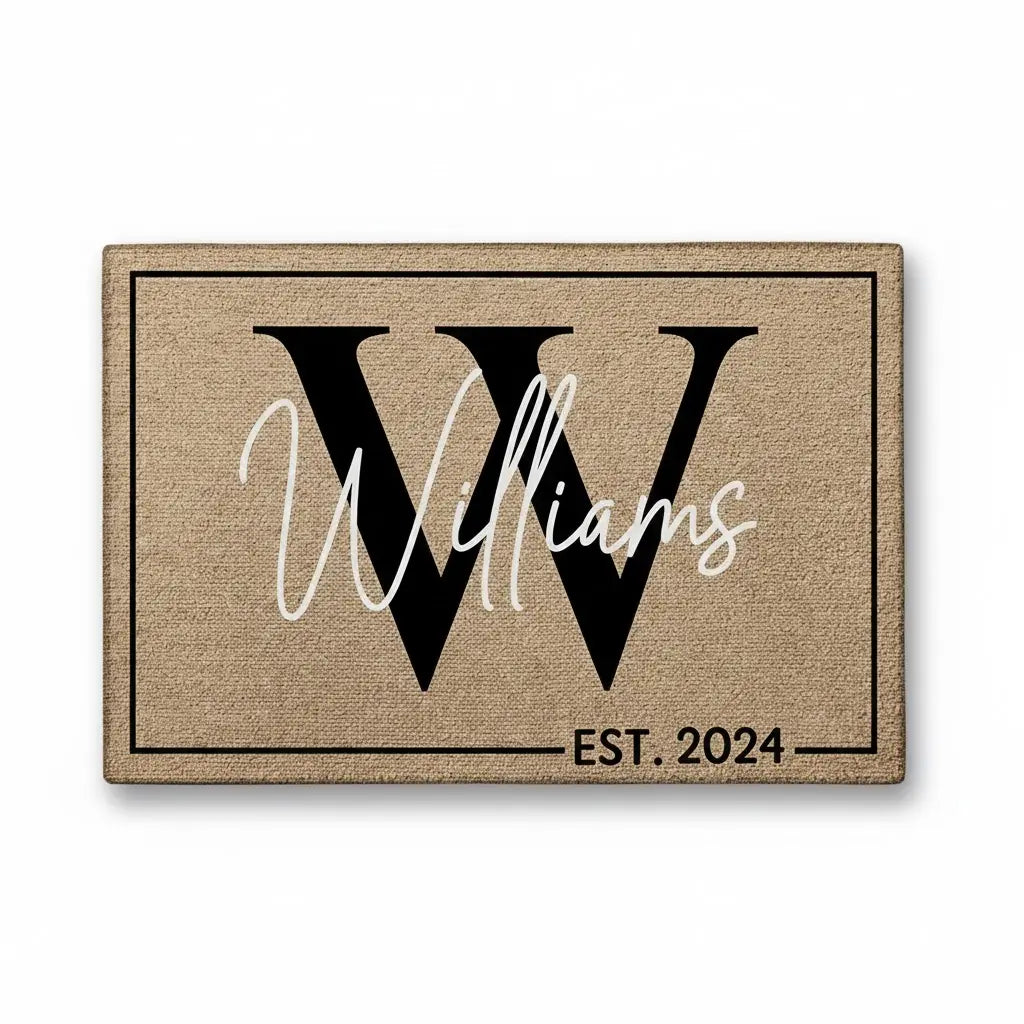 Monogram Family Name - Personalized Doormat