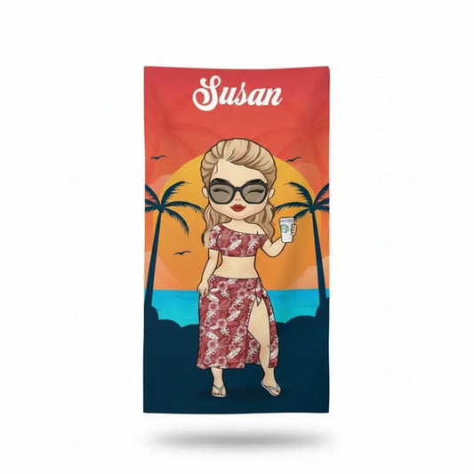 Personalized Beach Towel - Gift For Bestie