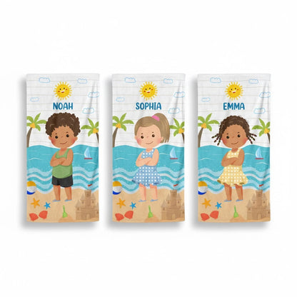 Kid On The Beach - Personalized Beach Towel