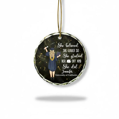 Personalized Circle Glass Ornament