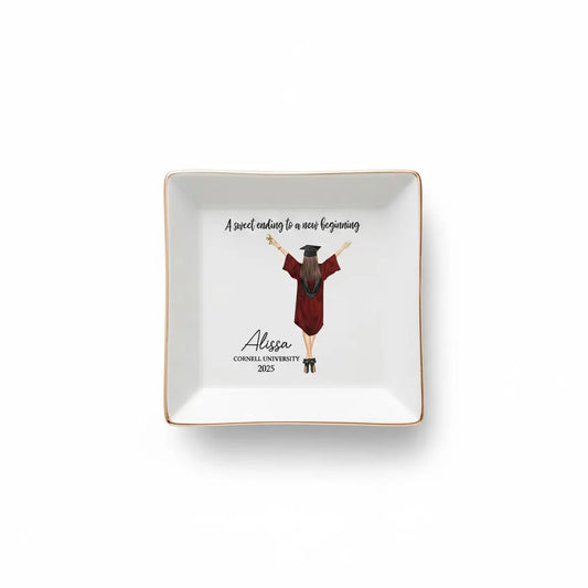 Graduation Gift A Sweet Ending To A New Beginning - Personalized Jewelry Dish
