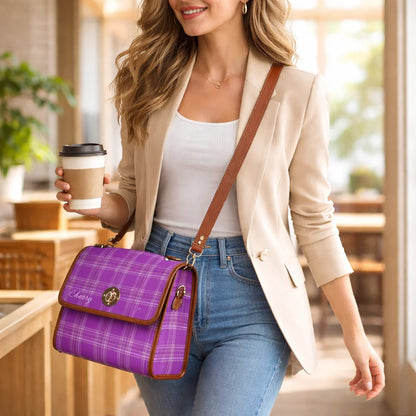 Personalized Waterproof Canvas Shoulder Strap Bag Tartan