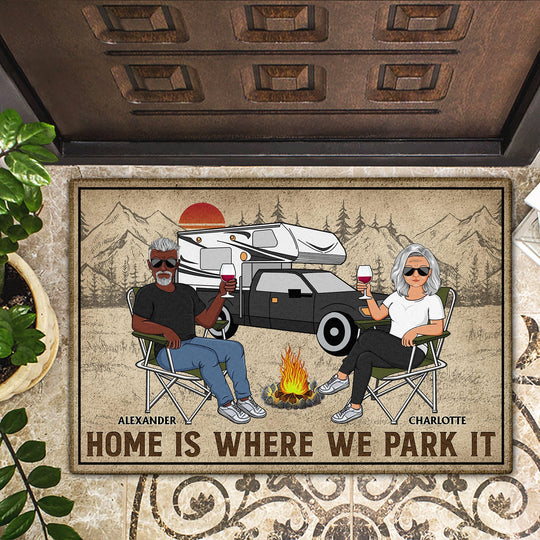 Personalized Doormat - Home is Where We Park It