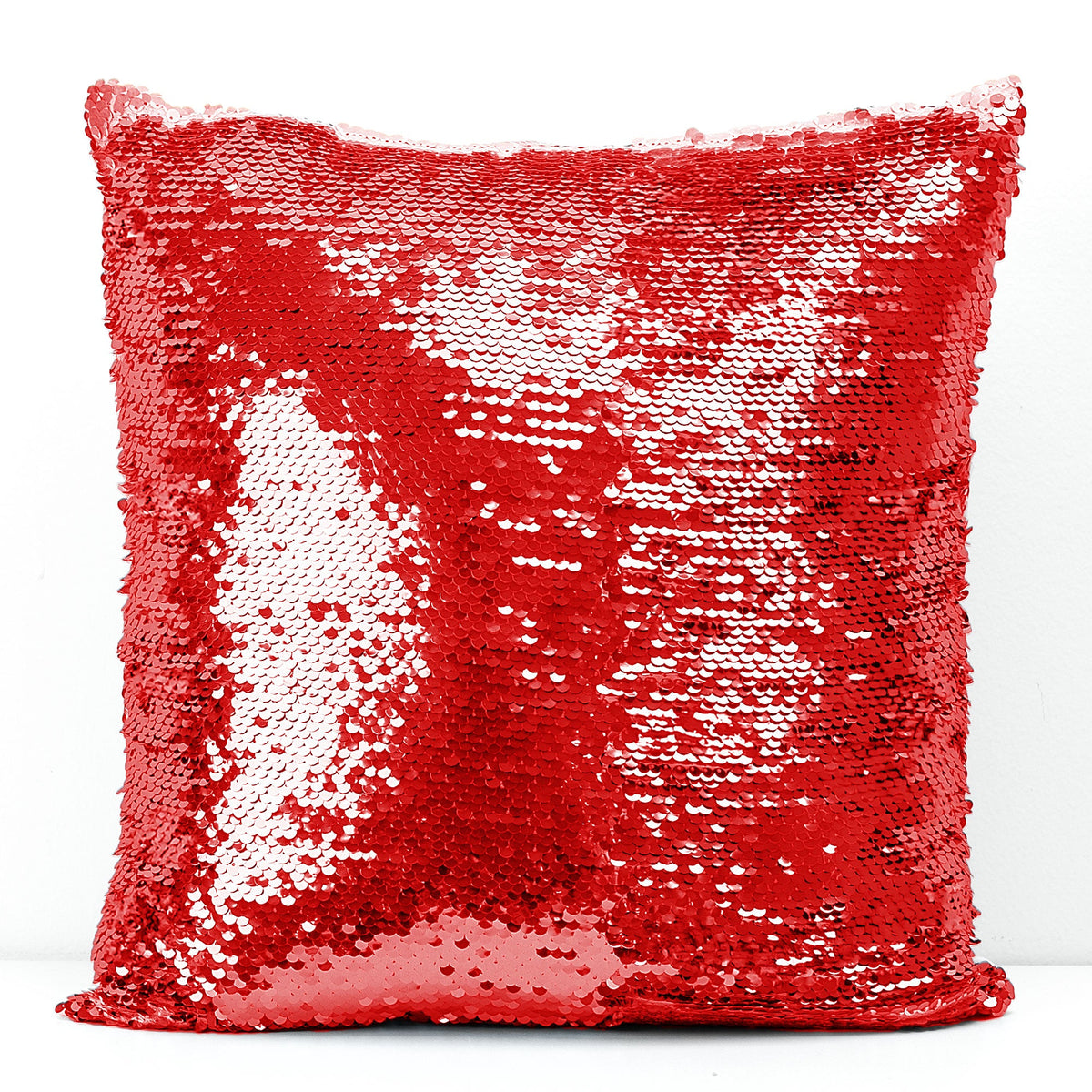 Red sequin Welcome To Poundtown pillow, couples gift, reversible sequins, 16 inches