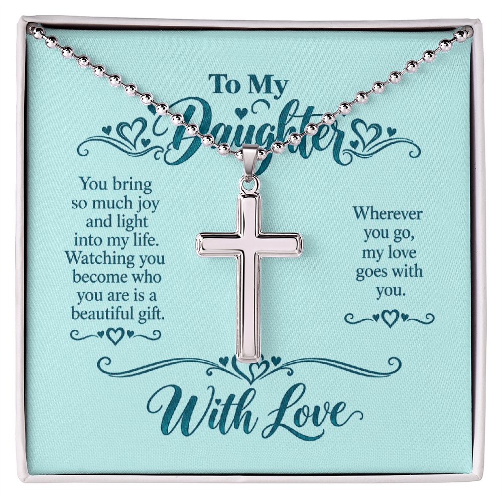 Cross Ball Chain Necklace for Daughter